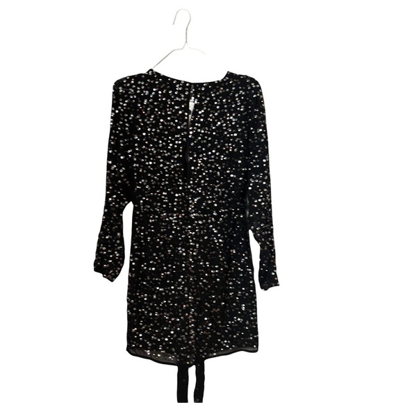 ASOS DESIGN mini dress with batwing sleeve and wrap waist in scatter sequin - Picture 6 of 8